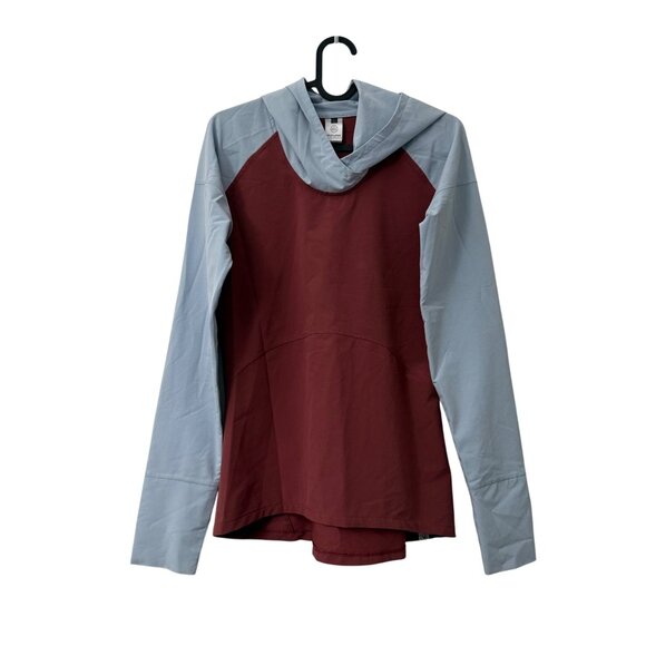 Flylow Mauve Blue Colorblock Hiking Camping Outdoor Pullover Hoodie Womens Small - Picture 1 of 8